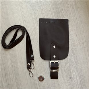 Sada na kabelku - crossbody - tmavo hnedá